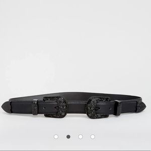 ASOS Pieces Double Buckle Western Belt